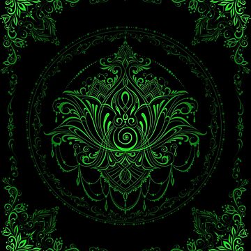 Artwork thumbnail, Lotus Goddess in Electric Green by dreamie09