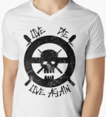 Camiseta para hombre de cuello en v Vivo de nuevo (negro)