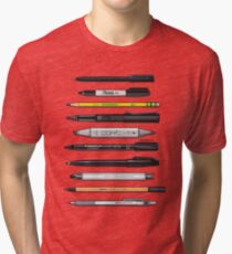 Pen Collection For Sketching And Drawing (Plain) Tri-blend T-Shirt