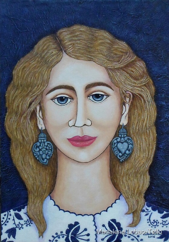 "Woman with silver earrings" by Madalena Lobao-Tello Redbubble