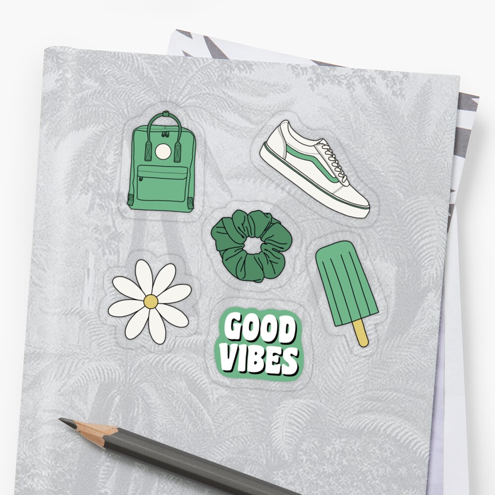 green sticker pack sticker by jamiemaher15 redbubble