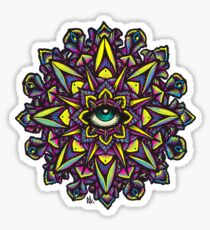 Dharma Wheel Neon Mandala Sticker