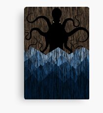 Cthulhu's sea of madness - Brown Canvas Print