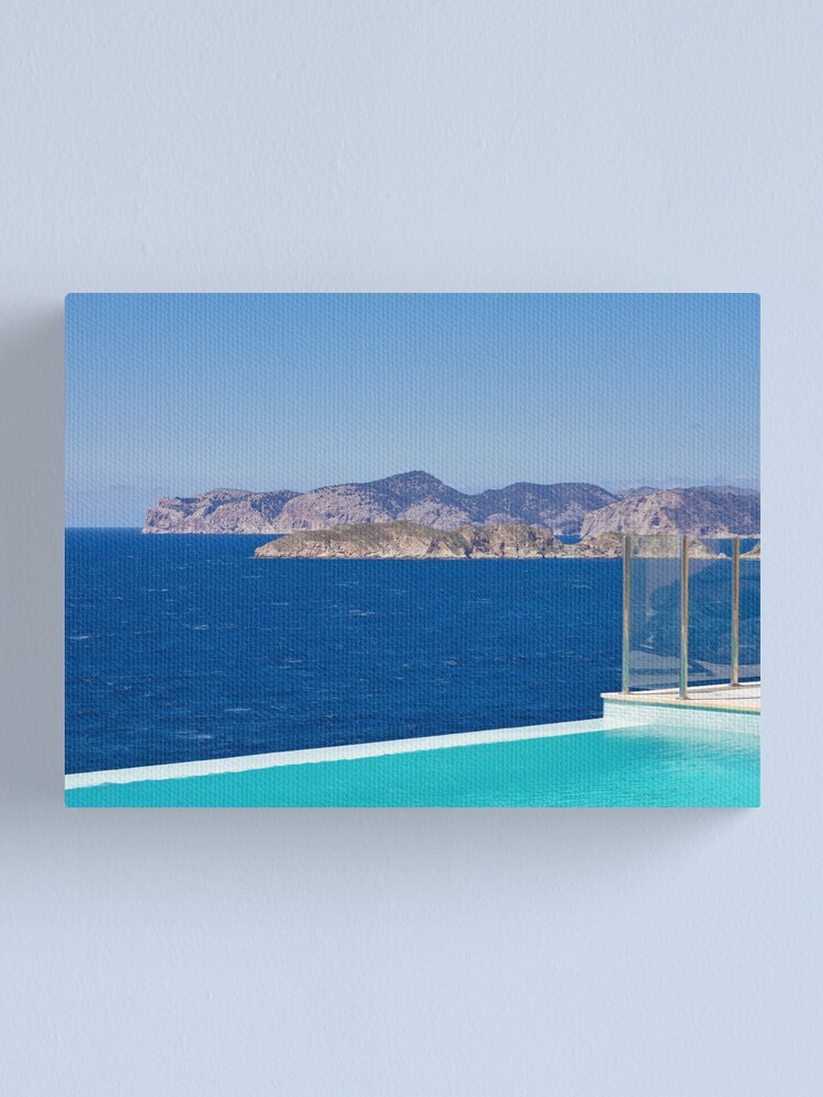 Alternate view of Infinity pool overlooking the Mediterranean Sea Canvas Print