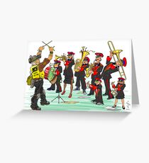 Pegswood Miners Colliery Band - Coloured in Greeting Card