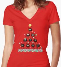 Merry Dusty Christmas! Women's Fitted V-Neck T-Shirt