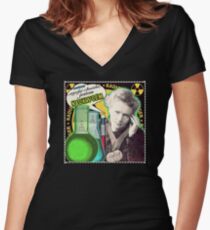 Popular Science: M. Curie (Polish) Women's Fitted V-Neck T-Shirt