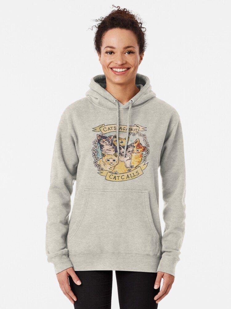 Alternate view of Cats Against Cat Calls Pullover Hoodie