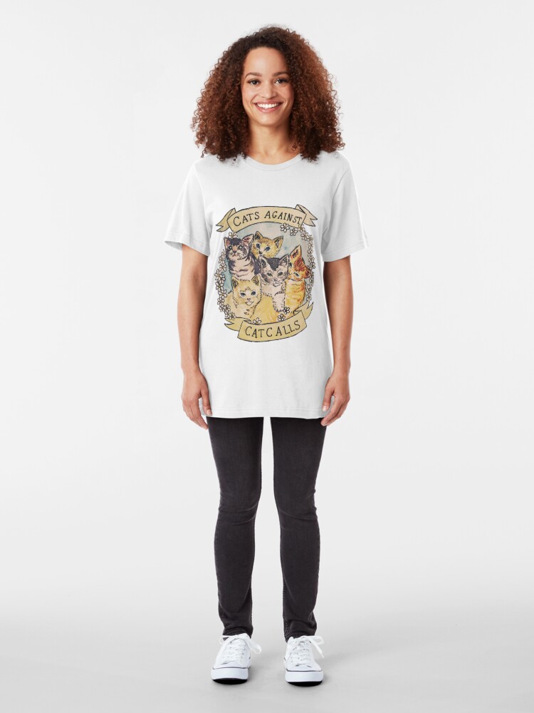 Alternate view of Cats Against Cat Calls Slim Fit T-Shirt