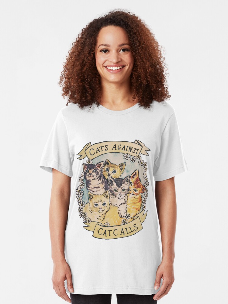 Alternate view of Cats Against Cat Calls Slim Fit T-Shirt