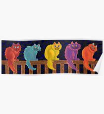 Fence Cats Poster