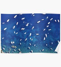 Boats off the coast of Capri Poster