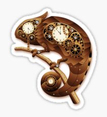 Steampunk Chamäleon Vintage-Stil Sticker