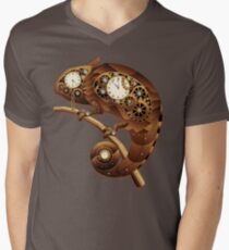 Steampunk Chameleon Vintage Style Men's V-Neck T-Shirt