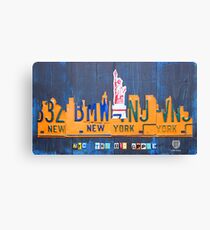 New York City Skyline License Plate Art NYC USA Canvas Print