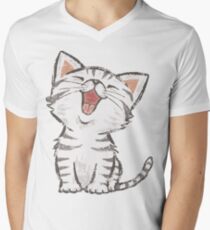 American Shorthair happy Men's V-Neck T-Shirt