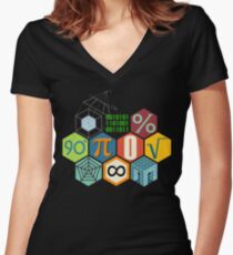 MATH! Women's Fitted V-Neck T-Shirt