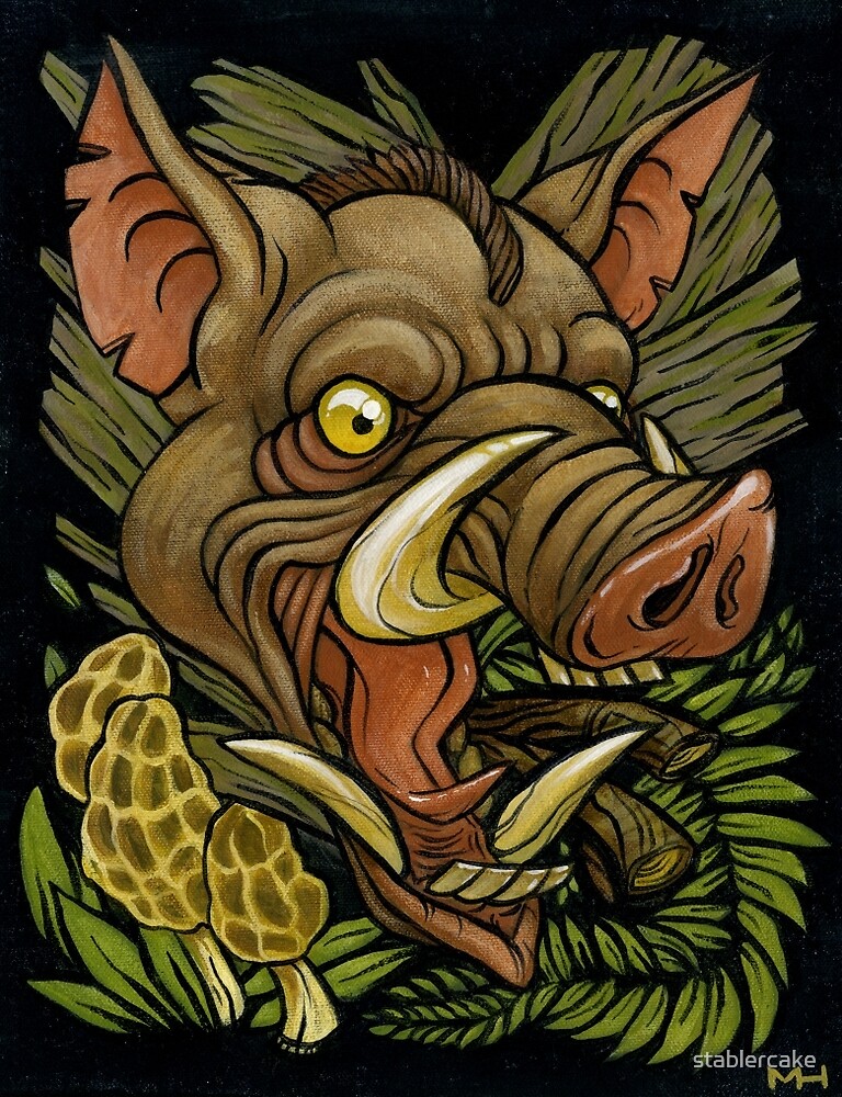 "Wild Boar and Mushrooms" by stablercake | Redbubble