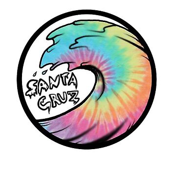 Santa Cruz tie dye wave sticker