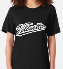 Outlined Velocette script Slim Fit T-Shirt