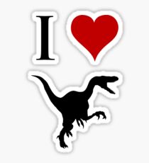 I Love Dinosaurs - Velociraptor Sticker