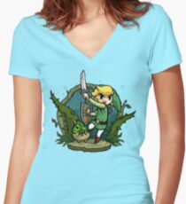 Zelda Wind Waker Forbidden Woods Temple Women's Fitted V-Neck T-Shirt