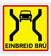 Single-Width Bridge, Traffic Sign, Iceland Sticker