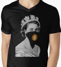 Queen Bitcoin Bandit Geek Men's V-Neck T-Shirt