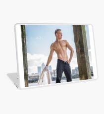 Muscle Beauty at Low Tide with Daniel, shirt in hand Laptop Skin