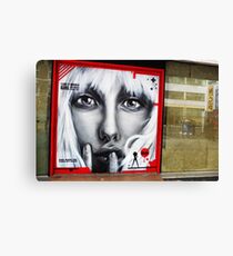Street Art in London '' I like it when a girl can walk right by'' Canvas Print