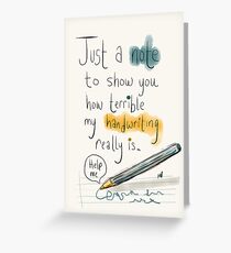 Handwriting, it gets awful. Greeting Card