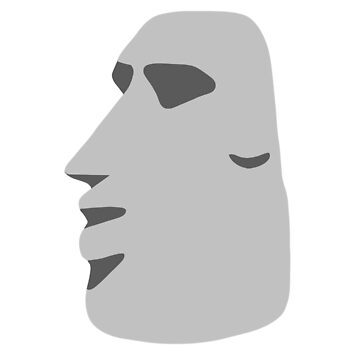 EMOJI STICKER, grey Moai statue art, png