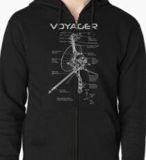 Sudadera con capucha y cremallera Programa Voyager - Tinta blanca