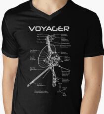 Voyager Program - White Ink Men's V-Neck T-Shirt