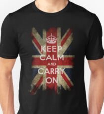 Vintage Keep Calm and Carry On and Union Jack Flag Unisex T-Shirt