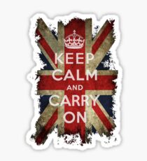 Vintage Keep Calm and Carry On and Union Jack Flag Sticker