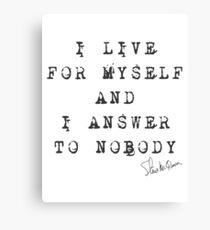 Steve McQueen: "I live for myself and I answer to nobody" Canvas Print