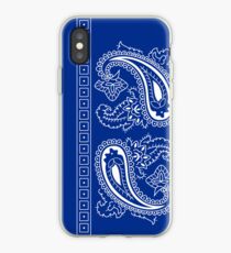 Blue and White Paisley Bandana iPhone Case