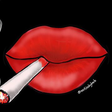 analog mekanisk Muligt Smoking Hot Red Lips" Art Print for Sale by BRobinson | Redbubble