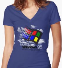 WINDOWS 95 Shirt mit V-Ausschnitt