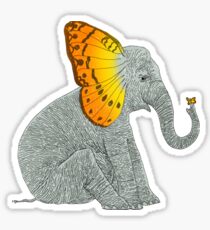 Elephant and Butterfly Sticker