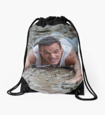 Dirty Model at Low Tide with John Drawstring Bag
