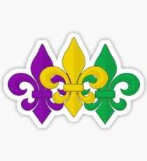 Mardi Gras Fleur-de-Lis Pattern Sticker