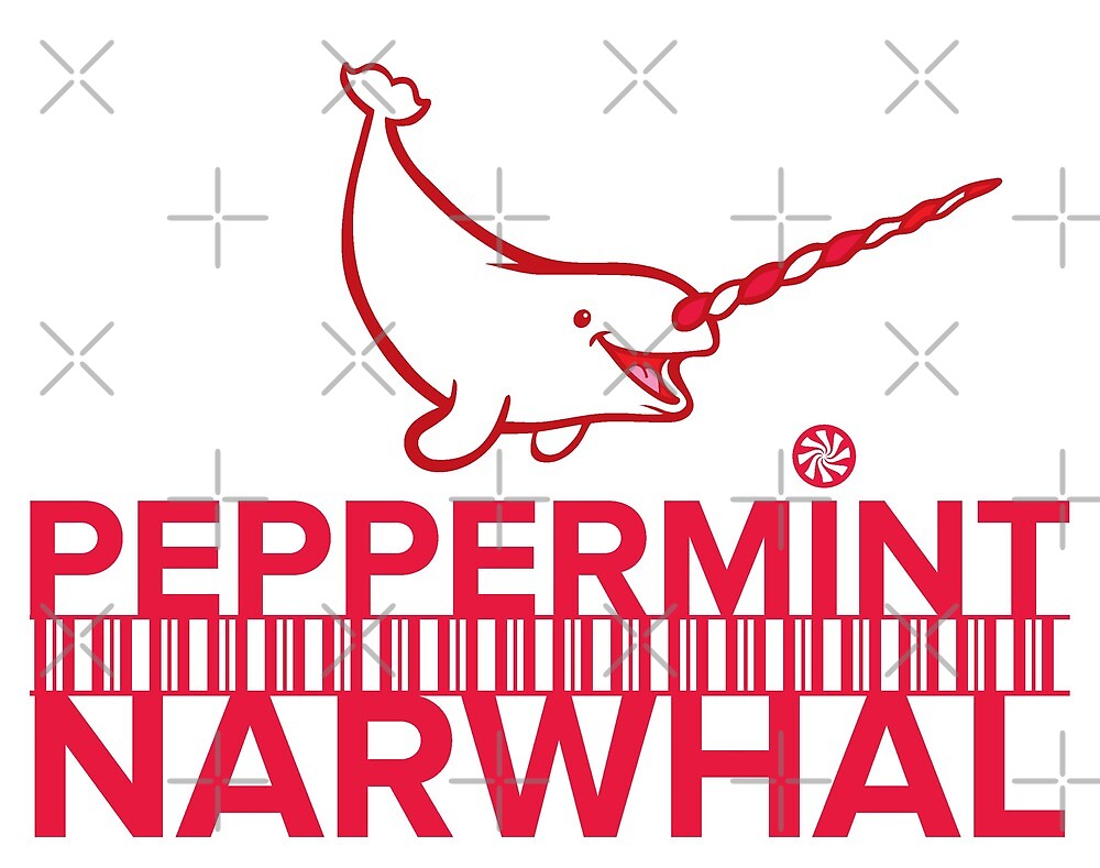 "Peppermint Narwhal with Happy Narwhal" by PepomintNarwhal Redbubble