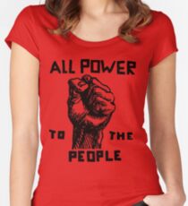 ALL POWER TO THE PEOPLE Women's Fitted Scoop T-Shirt