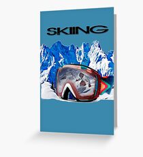 Vintage Snow Skiing gifts Greeting Card
