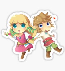 Legend of Zelda Skyward Sword: Chibi Link and Zelda Sticker