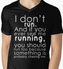 I don't run Men's V-Neck T-Shirt