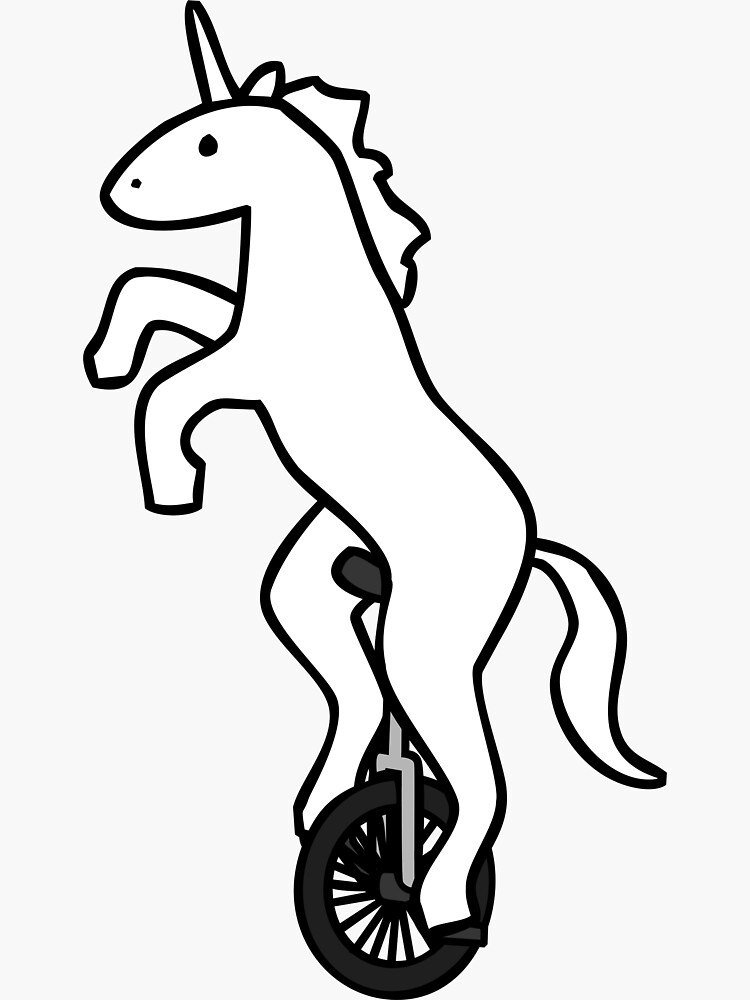 "Unicorn on a Unicycle" Sticker by jezkemp Redbubble
