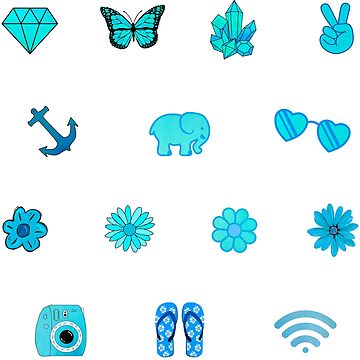 Sticker for Sale avec l'œuvre « Pack Bleu » de l'artiste OkihanaShop